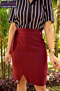 Saia Envelope cor Vinho em Crepe