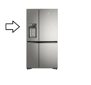 Porta do refrigerador Esquerda Inox Electrolux DQ90X A05354556  Original [1,0,0]