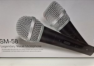 Microfone Profissional Com Cabo Sm-58