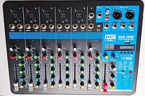 Mesa De Som 7 Canais Bluetooth Usb 24 Efeitos Mxt Nag7dsp Bivolt (110v/220v)