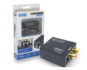 Conversor Adaptador Óptico Toslink E Coaxial Digital P/ RCA