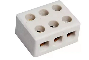 Conector de Porcelana para Fios 10mm 03 Polos