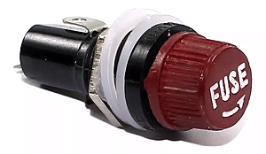 Porta Fusivel Rosca P/ Painel Vermelho 5x20