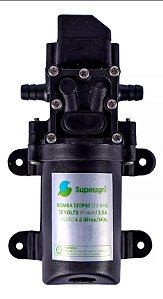 Motor Bomba Diafragma 12v 120 Psi Superagri Cor Preto