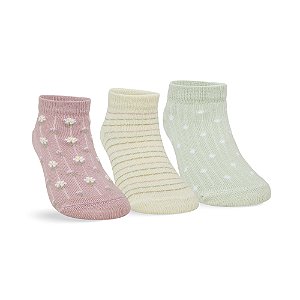 MEIA BEBE MENINAS - KIT 3 PARES