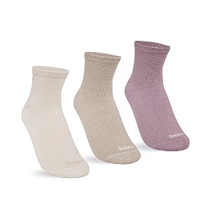MEIA FEMININA SOQUETE KIT 3 PARES