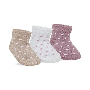 MEIA RECÉM NASCIDO - KIT 3 PARES