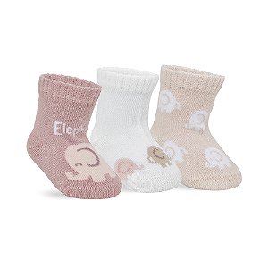 MEIA RECÉM NASCIDO - BLISTER MENINAS