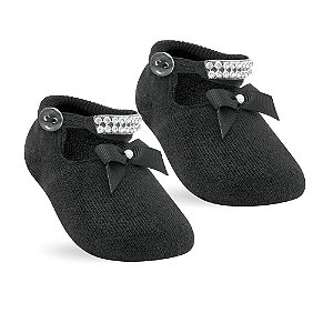 MEIA RECÉM NASCIDO - SAPATINHO C/ APLIQUES