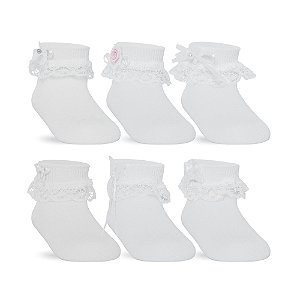 MEIA BEBE POLIAMIDA COM APLIQUE