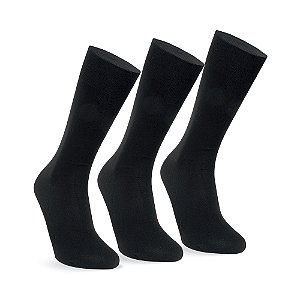 MEIA MASCULINA CLÁSSICA - KIT 3 PARES