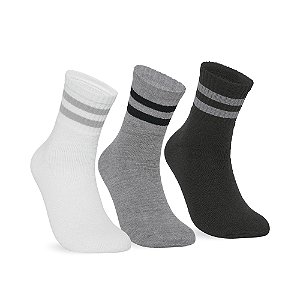 MEIA ESPORTIVA CANO CURTO  - KIT 3 PARES
