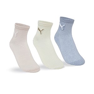 MEIA CANO MEDIO ESPORTIVA FEMININA KIT 3 PARES - PUMA