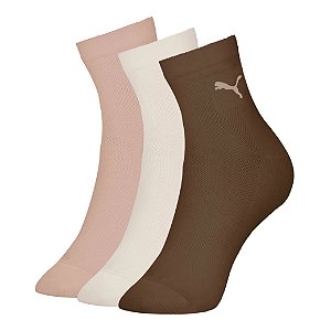 MEIA CANO MEDIO ESPORTIVA FEMININA KIT 3 PARES - PUMA