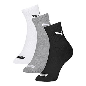 MEIA CANO MEDIO ESPORTIVA MASCULINA - KIT 3 PARES