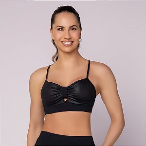 TOP COM RECORTE CIRRE E BOJO - FITNESS