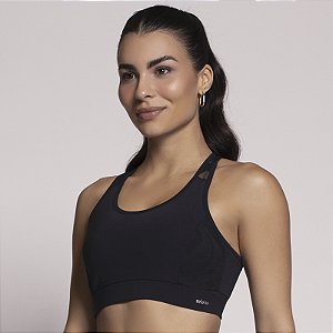 TOP COM BOJO E RECORTE TULE - FITNESS