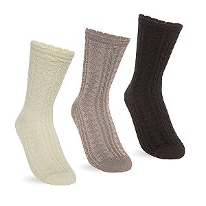 MEIA FEMININA CANO LONGO KIT 3 PARES