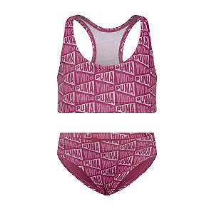 CONJUNTO TOP NADADOR E CALCINHA ESTAMPADO INFANTIL - PUMA