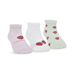 MEIA SAPATILHA INFANTIL MENINAS - KIT 3 PARES