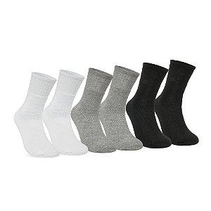 MEIA ESPORTIVA CANO CURTO -  KIT 6 PARES