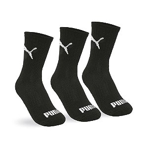 MEIA CANO MEDIO ESPORTIVA - KIT 3 PARES