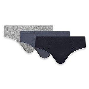 CUECA SLIP JUVENIL - KIT 3 UNIDADES