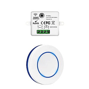 Interruptor RF433 com Botão Sobrepor 3m Sem fio Controle Remoto
