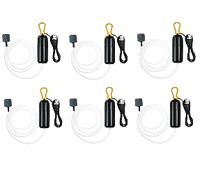 Kit 6 Mini aerador Compressor Portátio Oxigênio Aquário Pescaria
