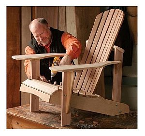 Projeto Cadeira Adirondack molde tamanho Real + Brinde