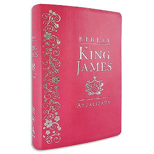 Bíblia King James Estudo Letra Grande Rosa