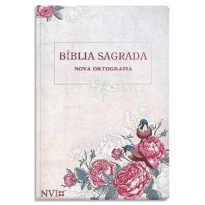 Bíblia NVI Letra Gigante Rosas e Pássaros