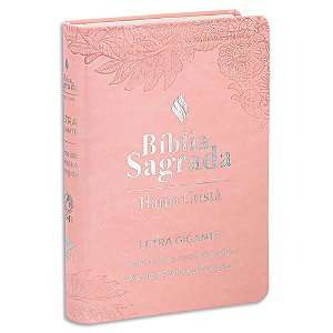 Bíblia Feminina com Harpa Letra Gigante Rosa