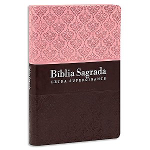 Bíblia Sagrada ARC Rosa e Marrom Letra SuperGigante