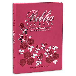 Bíblia Sagrada João Ferreira de Almeida Letra ExtraGigante capa Pink