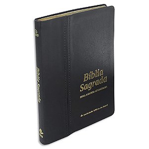 Bíblia Slim Letra Grande NAA capa Couro Legítimo Preta