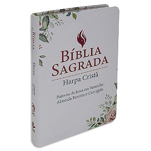 Bíblia Feminina com Harpa Letra Grande capa Branca