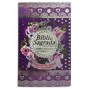 Bíblia Feminina com Harpa e Corinhos Letra Gigante capa Lilás