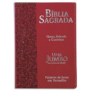 Bíblia Feminina com Harpa e Corinhos Letra Jumbo capa Vermelha