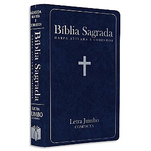 Bíblia com Harpa Avivada e Corinhos Letra Jumbo capa Azul