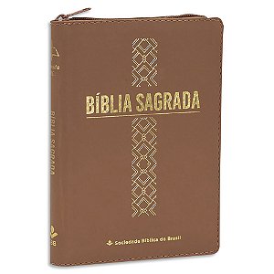 Bíblia ARC Letra Grande capa Caramelo com Zíper