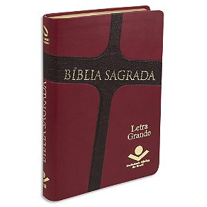 Bíblia NAA Letra Grande capa Vermelha e Marrom Escuro
