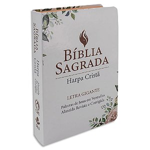 Bíblia Feminina com Harpa Letra Gigante capa Branca Ilustrada