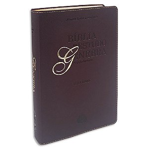 Bíblia de Estudo Genebra Letra Grande capa Vinho Luxo