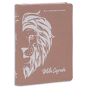Bíblia ARC Letra Grande capa Rosa com Zíper