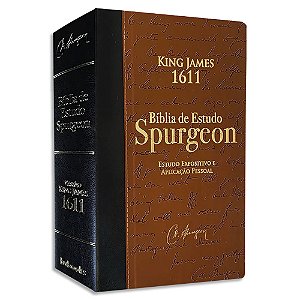 Bíblia de Estudo Spurgeon King James 1611 Letra Grande Marrom e Preto