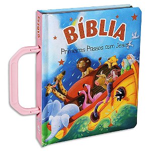 Bíblia Infantil Primeiros Passos com Jesus Rosa
