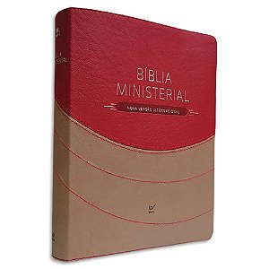 Bíblia Ministerial NVI capa Marrom e Vermelho