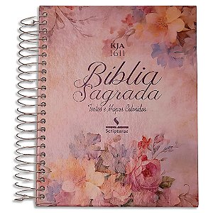 Bíblia King James 1611 Letra Grande Rosa e Hortência