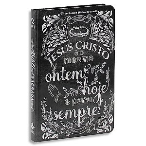 Bíblia Sagrada NAA Capa Dura Lettering Preta